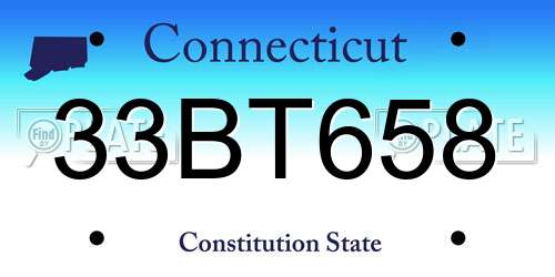 33BT658 Connecticut License Plate