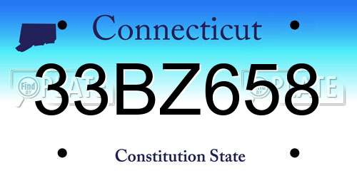 33BZ658 Connecticut License Plate