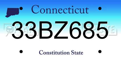 33BZ685 Connecticut License Plate