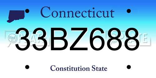 33BZ688 Connecticut License Plate