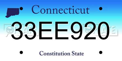 33EE920 Connecticut License Plate
