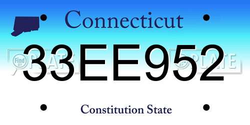 33EE952 Connecticut License Plate