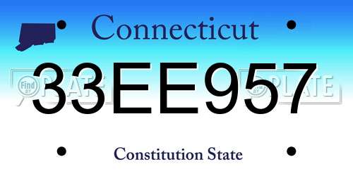 33EE957 Connecticut License Plate