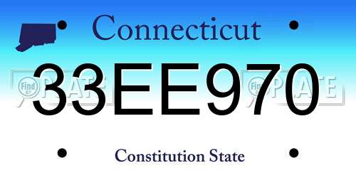 33EE970 Connecticut License Plate