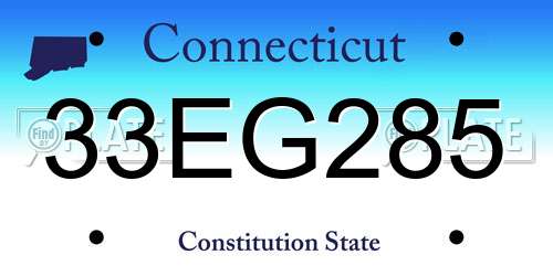 33EG285 Connecticut License Plate