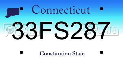 33FS287 Connecticut License Plate