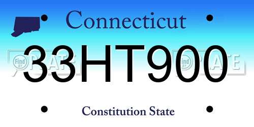 33HT900 Connecticut License Plate