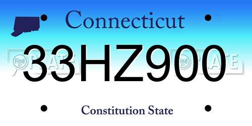 33HZ900 Connecticut License Plate