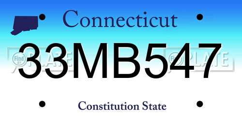 33MB547 Connecticut License Plate