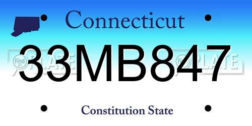 33MB847 Connecticut License Plate