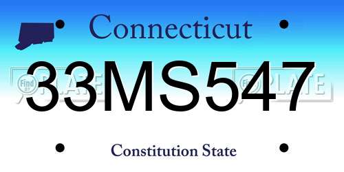 33MS547 Connecticut License Plate