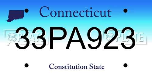 33PA923 Connecticut License Plate