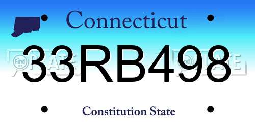 33RB498 Connecticut License Plate