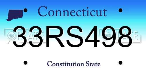 33RS498 Connecticut License Plate