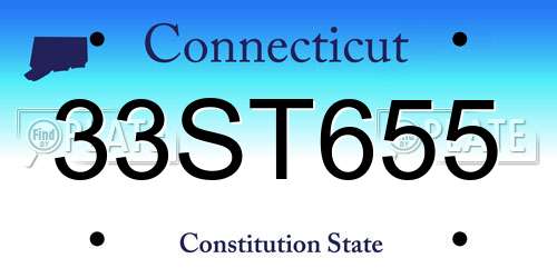 33ST655 Connecticut License Plate