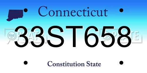 33ST658 Connecticut License Plate