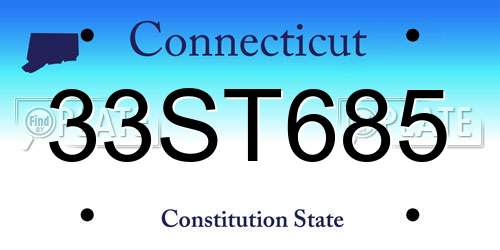 33ST685 Connecticut License Plate
