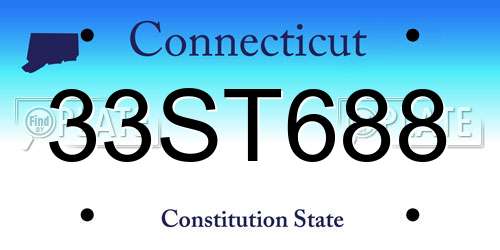 33ST688 Connecticut License Plate