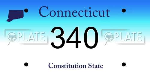340 Connecticut License Plate
