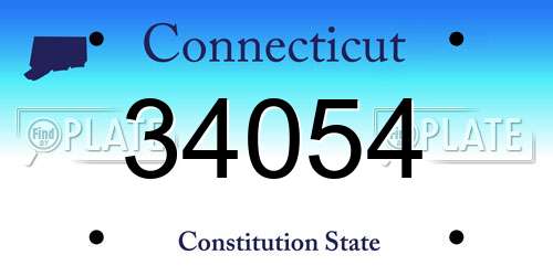 34054 Connecticut License Plate