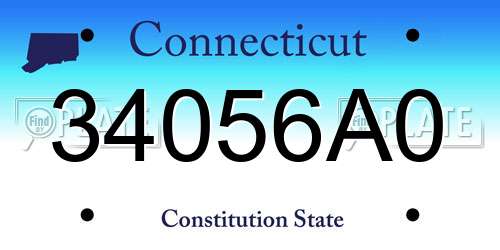34056A0 Connecticut License Plate