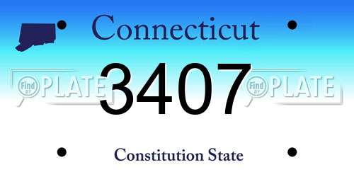 3407 Connecticut License Plate