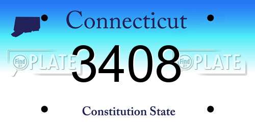 3408 Connecticut License Plate