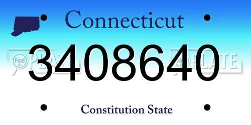 3408640 Connecticut License Plate