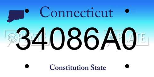 34086A0 Connecticut License Plate