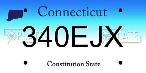 340EJX Connecticut License Plate