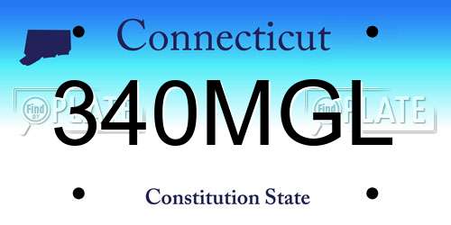 340MGL Connecticut License Plate