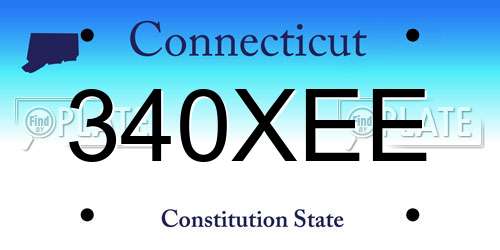 340XEE Connecticut License Plate