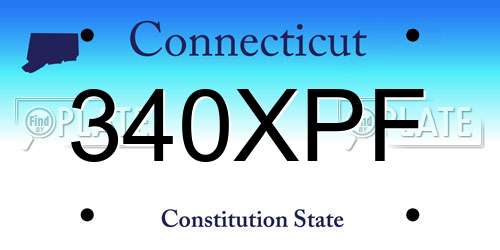 340XPF Connecticut License Plate