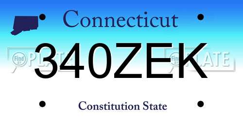 340ZEK Connecticut License Plate