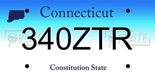 340ZTR Connecticut License Plate