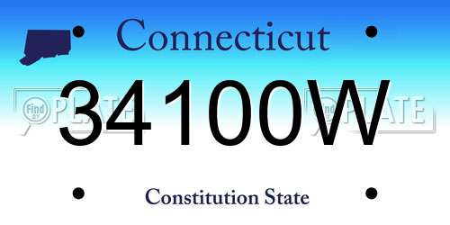 34100W Connecticut License Plate