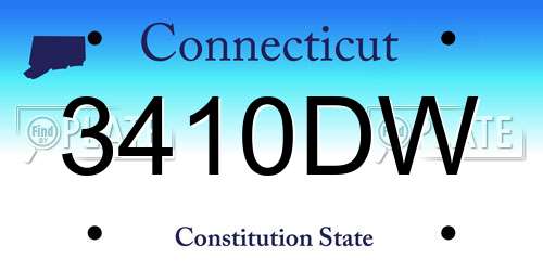 3410DW Connecticut License Plate
