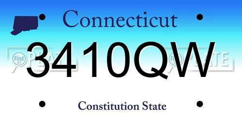 3410QW Connecticut License Plate
