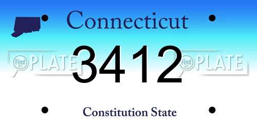 3412 Connecticut License Plate