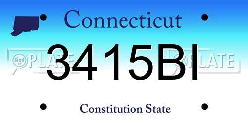 3415BI Connecticut License Plate