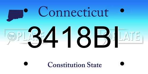 3418BI Connecticut License Plate