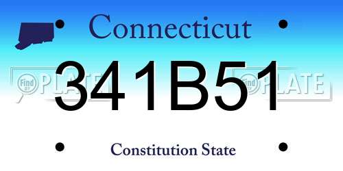 341B51 Connecticut License Plate