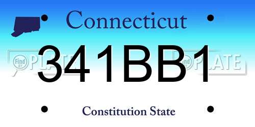 341BB1 Connecticut License Plate