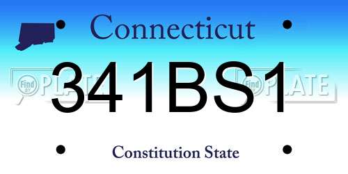 341BS1 Connecticut License Plate
