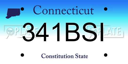 341BSI Connecticut License Plate