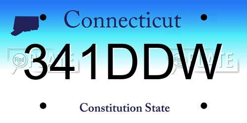 341DDW Connecticut License Plate