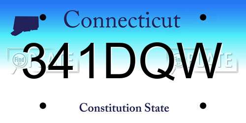 341DQW Connecticut License Plate