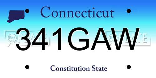 341GAW Connecticut License Plate