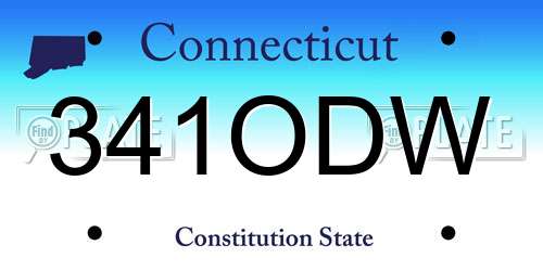 341ODW Connecticut License Plate