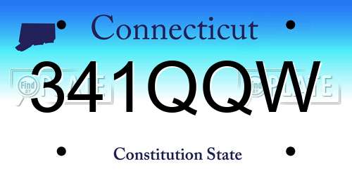 341QQW Connecticut License Plate